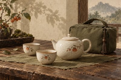 Japanese Style Ru Yao Kuai Ke Bei Travel Tea Set