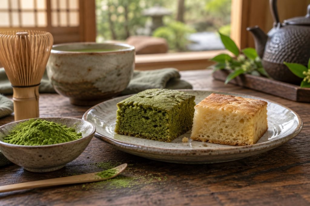 Editorial illustration: Matcha baking: troubleshoot color and bitterness separately