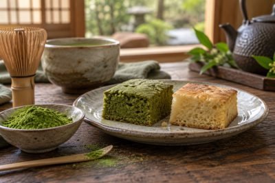 Editorial illustration: Matcha baking: troubleshoot color and bitterness separately