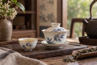 Hand Painted Mini Porcelain Gaiwan 60ml