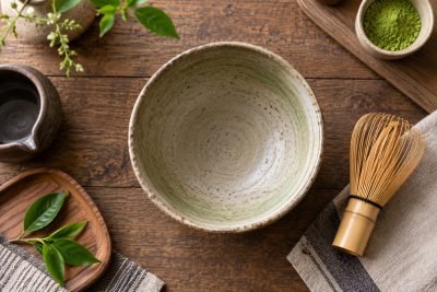 Editorial illustration: Choosing a matcha bowl: width, depth and working room